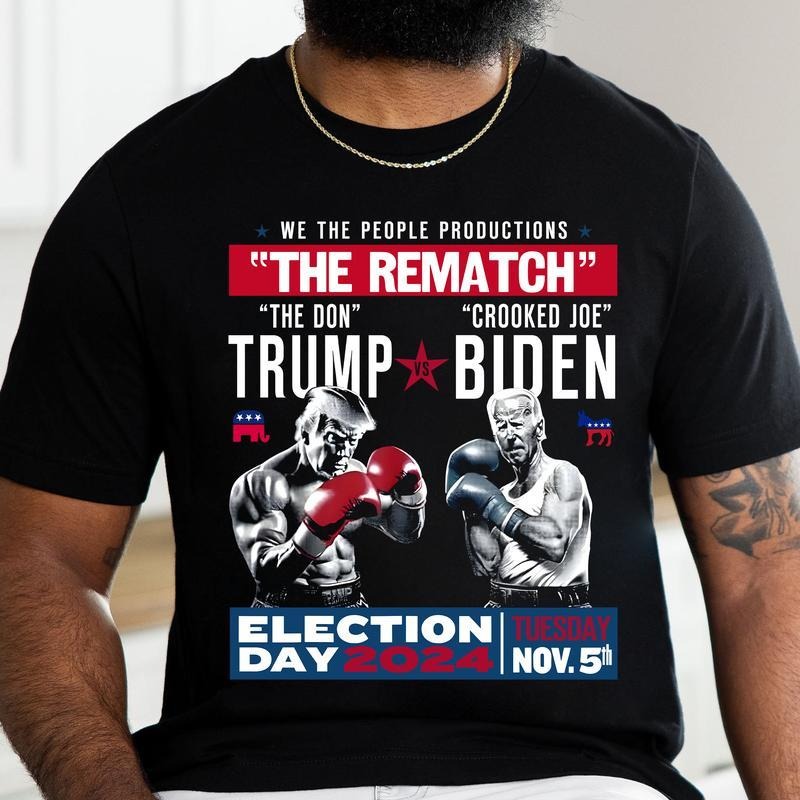 Rematch Election Day 2024 D0n Trum Crooked J0e B1de - Adult & Kids T-Shirts, Sweatshirts & Hoodies apparel design preview 1