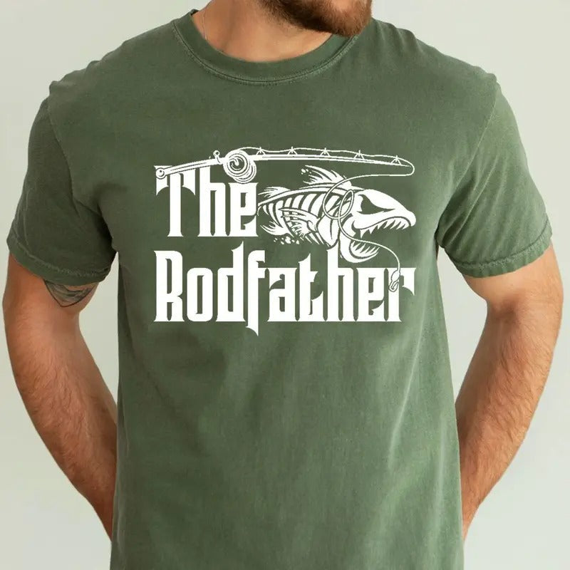 Rodfather Fishing Angler Outdoors Fisherman Daddy - Adult & Kids T-Shirts, Sweatshirts & Hoodies apparel design preview 1