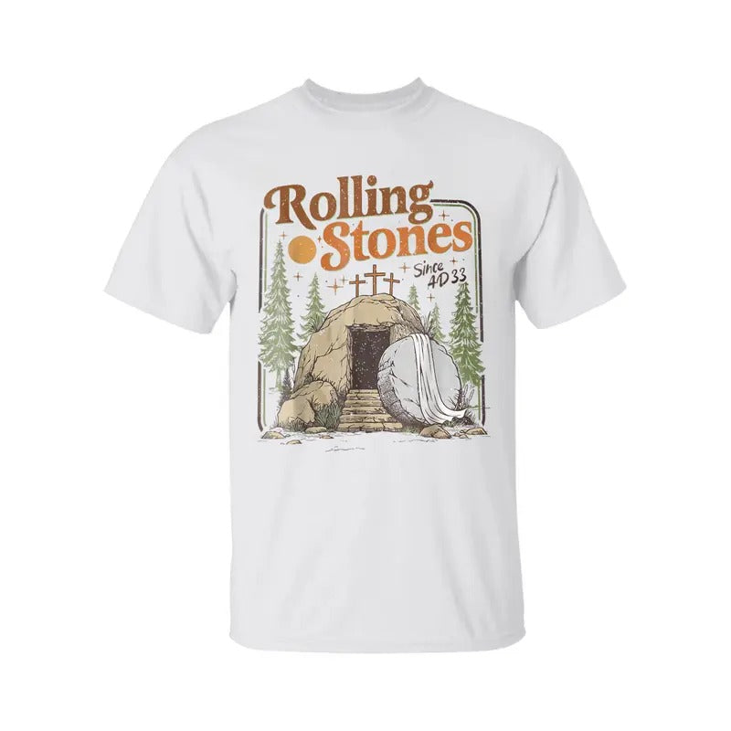 Stone Was Rolled Away He Is Alive Retro Christian - Adult & Kids T-Shirts, Sweatshirts & Hoodies apparel design preview 1