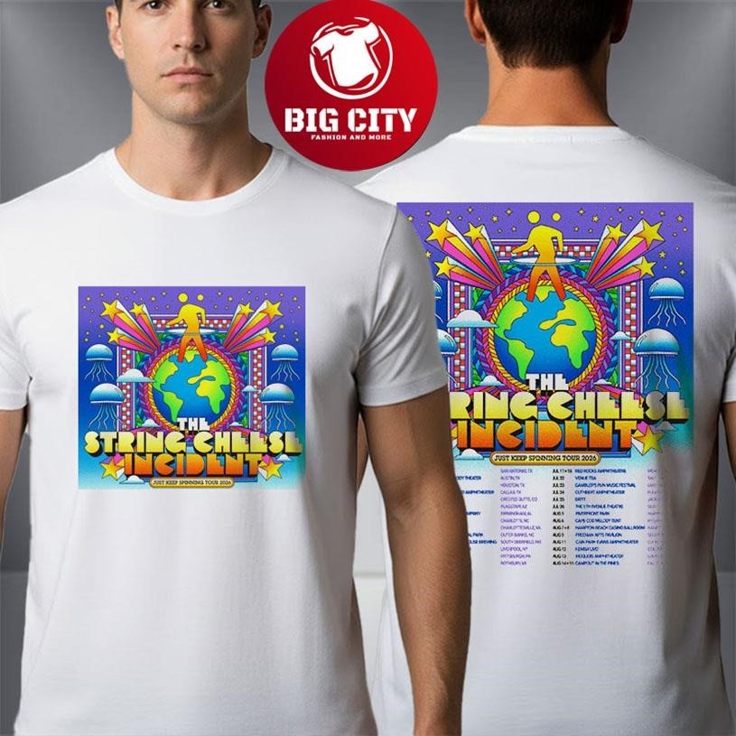 The String Cheese Incident Just Keep Spinning Tour - Adult & Kids T-Shirts, Sweatshirts & Hoodies apparel design preview 1