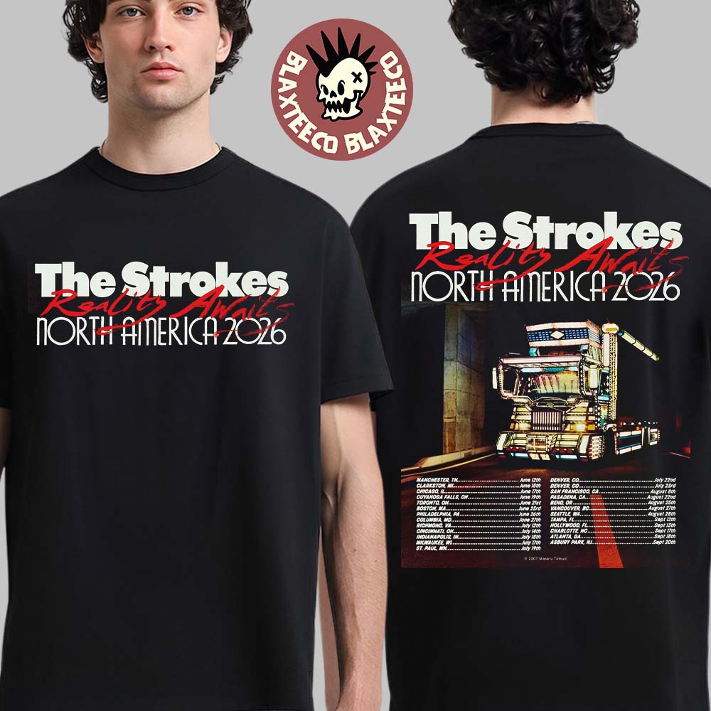 The Strokes Reality Awaits North America 2026 Tour - Adult & Kids T-Shirts, Sweatshirts & Hoodies apparel design preview 1