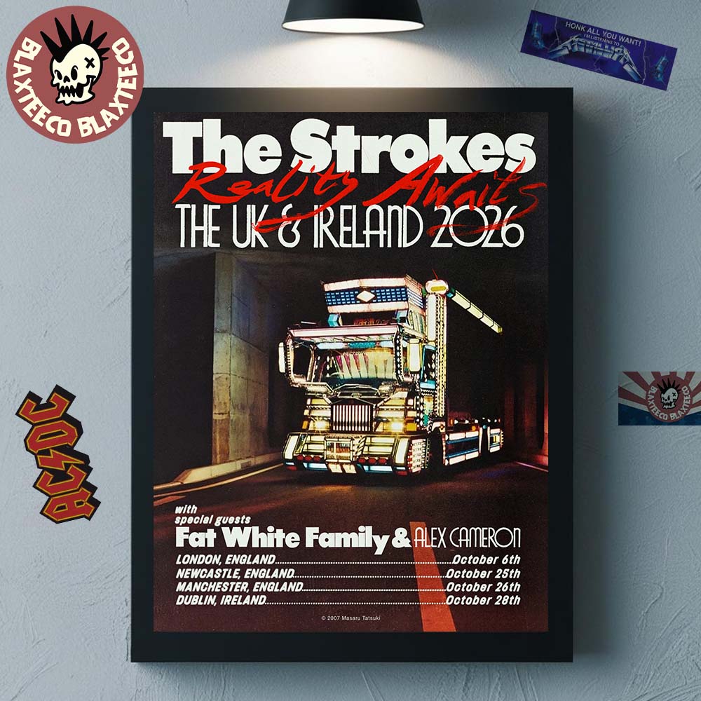 The Strokes Reality Awaits UK And Ireland 2026 Tour - Adult & Kids T-Shirts, Sweatshirts & Hoodies apparel design preview 1