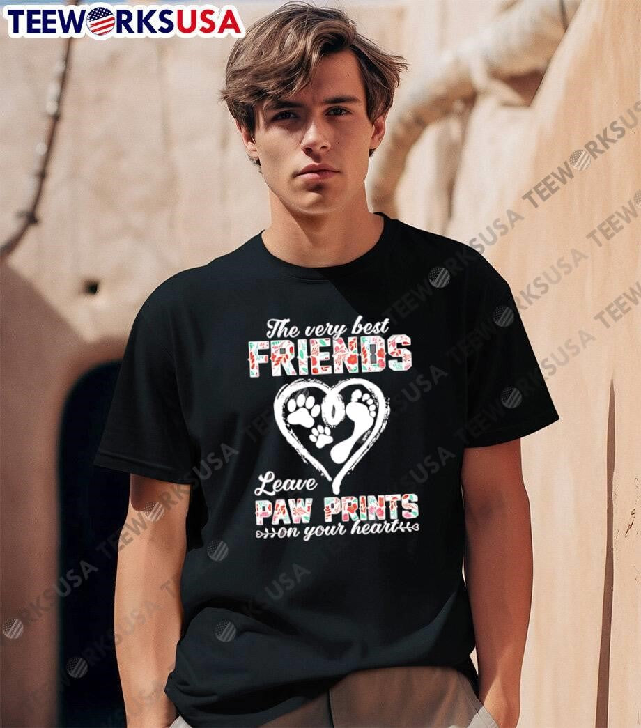 The Very Best Friends Leave Paw Prints on Your Heart - Adult & Kids T-Shirts, Sweatshirts & Hoodies apparel design preview 1
