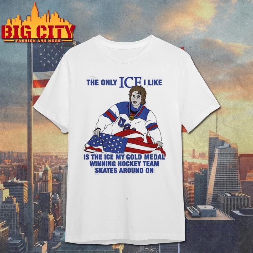 The only ice I like is my gold medal winning hockey - Adult & Kids T-Shirts, Sweatshirts & Hoodies apparel design preview 1