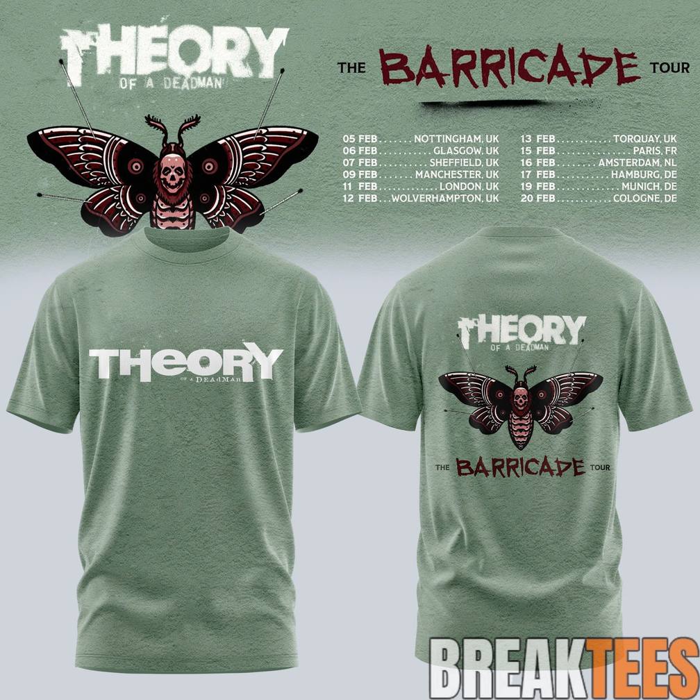 Theory of A Deadman The Barricade Tour 2026 - Adult & Kids T-Shirts, Sweatshirts & Hoodies apparel design preview 1
