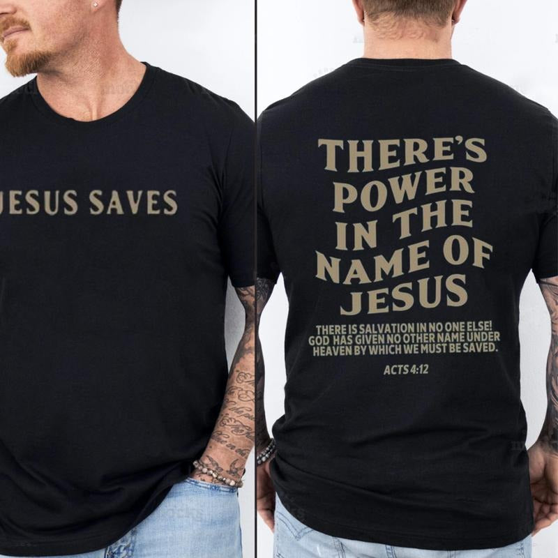There'S Power Name Jesus Cotton Casual Street Crew - Adult & Kids T-Shirts, Sweatshirts & Hoodies apparel design preview 1