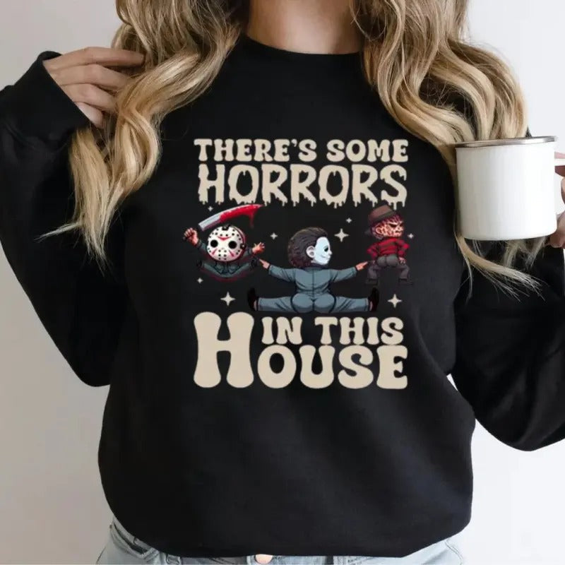 There'S Some Horror This House Characters Movies - Adult & Kids T-Shirts, Sweatshirts & Hoodies apparel design preview 1