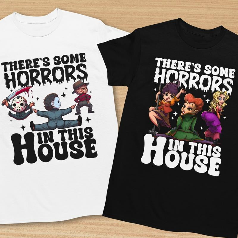 There'S Some Horrors This House Halloween Funny - Adult & Kids T-Shirts, Sweatshirts & Hoodies apparel design preview 1