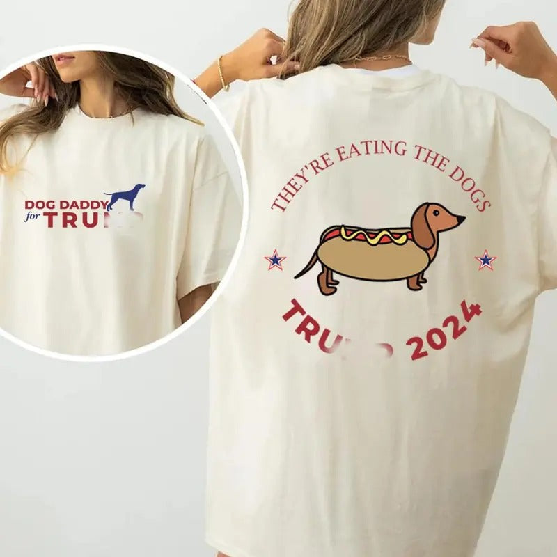They Are Eating Dogs Trum 2024 Dog Cat Trump Debate - Adult & Kids T-Shirts, Sweatshirts & Hoodies apparel design preview 1