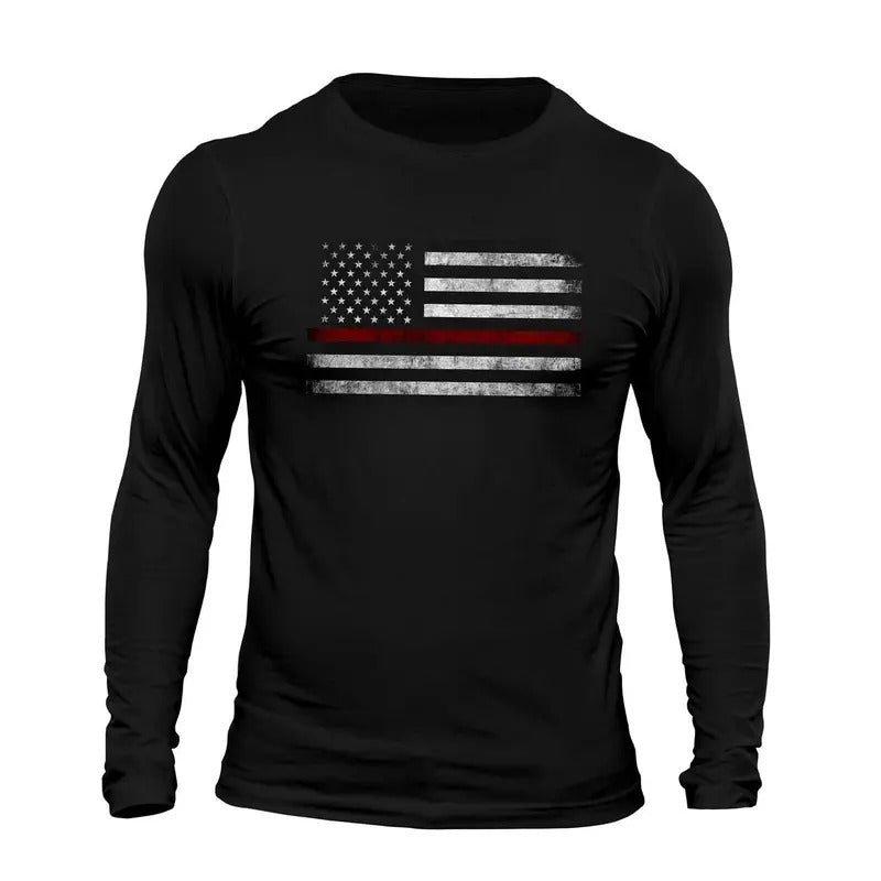 Thin Red Flag USA Firefighter Casual Classic - Adult & Kids T-Shirts, Sweatshirts & Hoodies apparel design preview 1