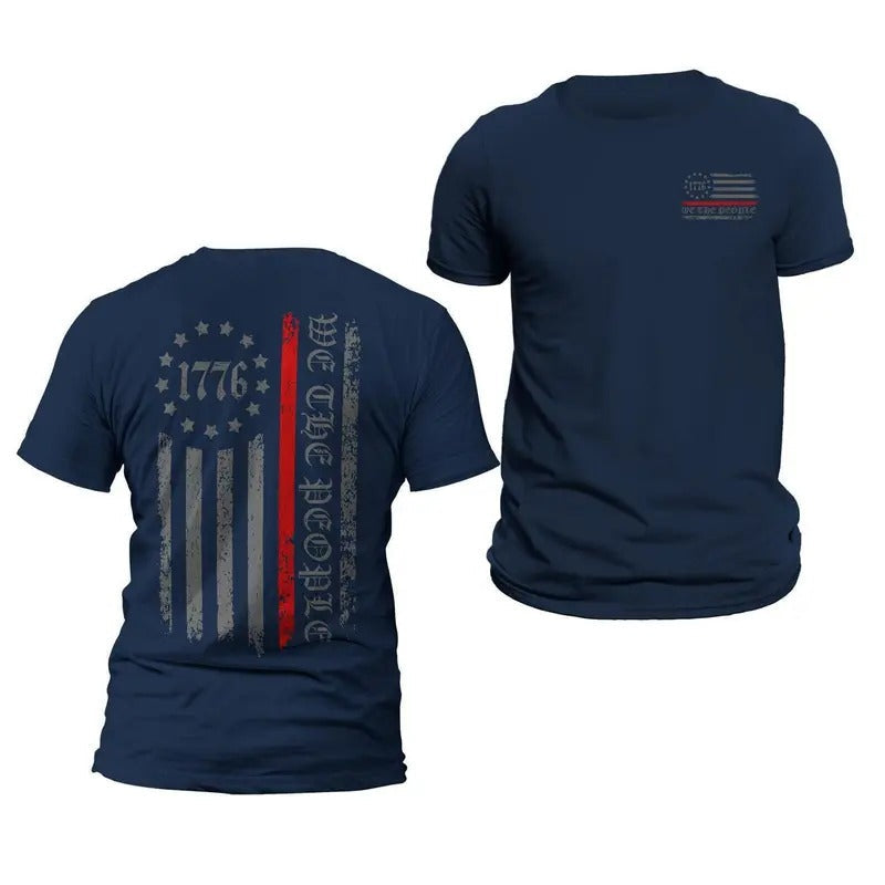 Thin Red Flag We People 1776 Two Side Print - Adult & Kids T-Shirts, Sweatshirts & Hoodies apparel design preview 1