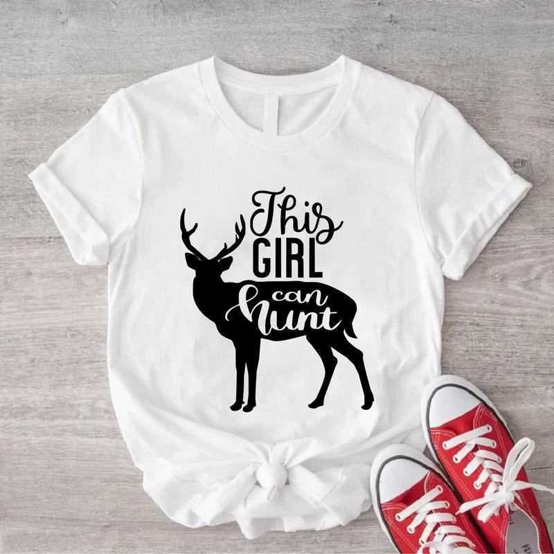 This Girl Can Hunt Hunting Season Cute Deer Lover - Adult & Kids T-Shirts, Sweatshirts & Hoodies apparel design preview 1