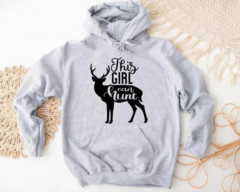 This Girl Can Hunt Hunting Season Cute Deer Lover - Adult & Kids T-Shirts, Sweatshirts & Hoodies apparel design preview 1