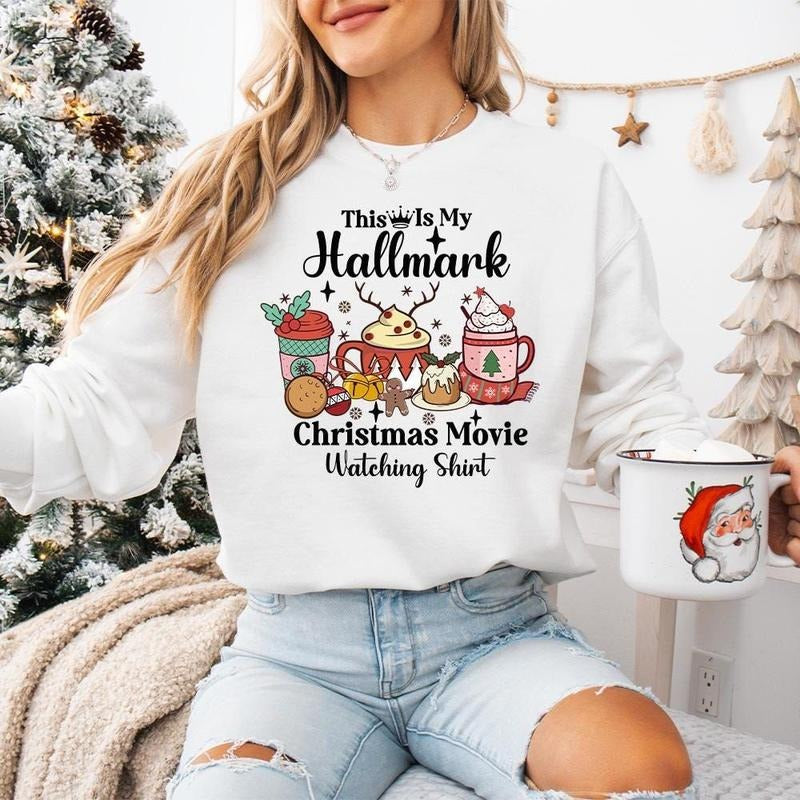 This Is My Movie Watching Cozy Xmas Cute - Adult & Kids T-Shirts, Sweatshirts & Hoodies apparel design preview 1
