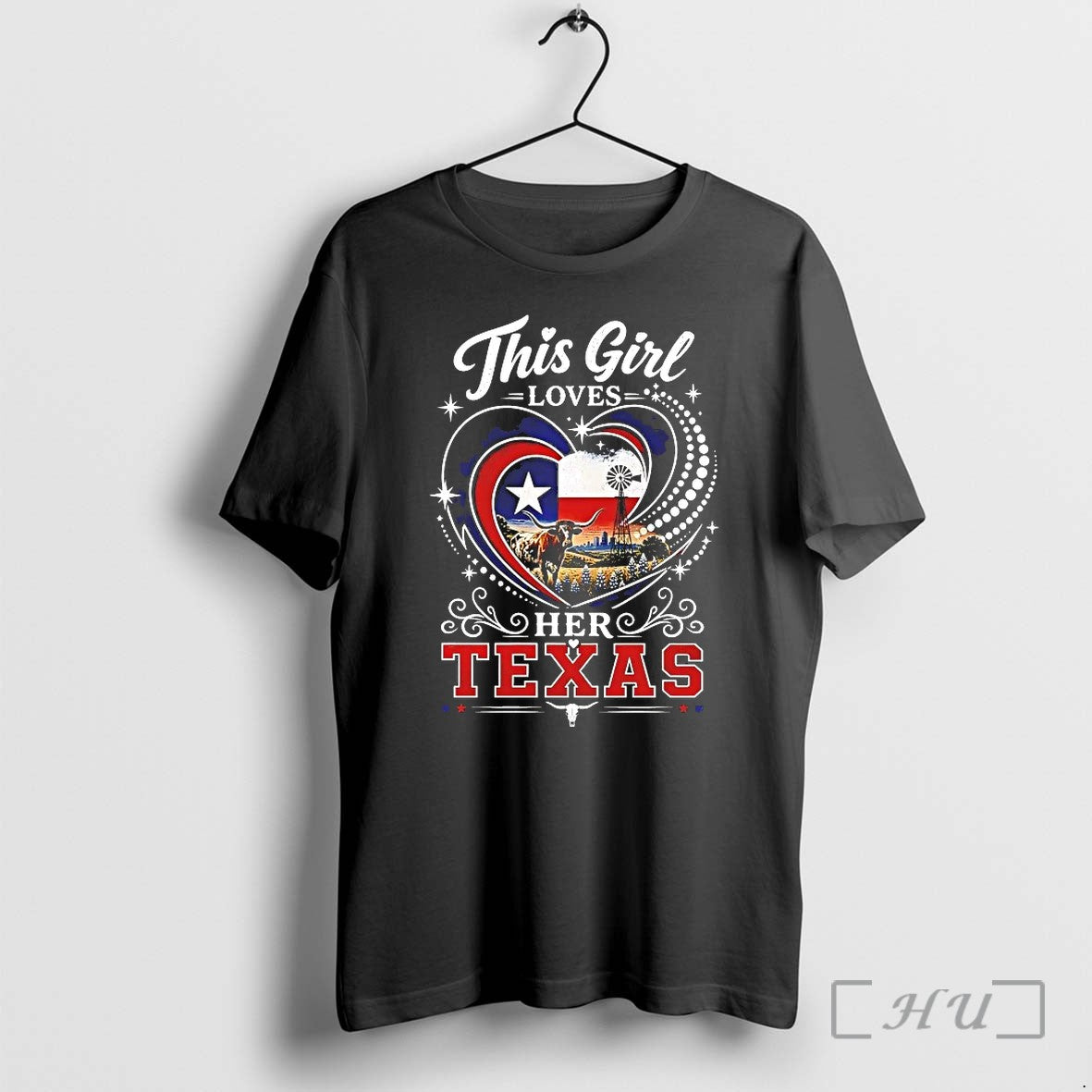 This Girl Loves Her Texas Sweater Jpg - Adult & Kids T-Shirts, Sweatshirts & Hoodies apparel design preview 1