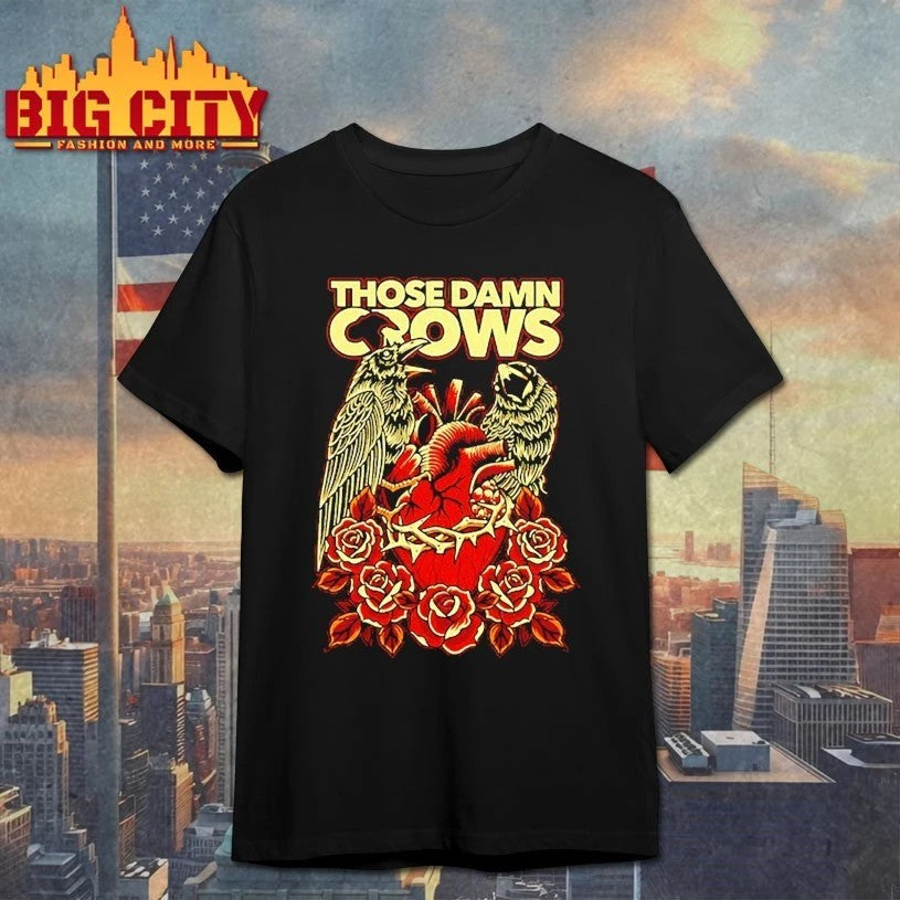 Those Damn Crows Heart Roses Crow - Adult & Kids T-Shirts, Sweatshirts & Hoodies apparel design preview 1