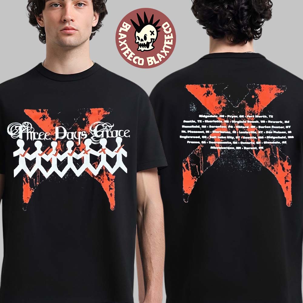 Three Days Grace 2025 Tour Venue Merch One X - Adult & Kids T-Shirts, Sweatshirts & Hoodies apparel design preview 1