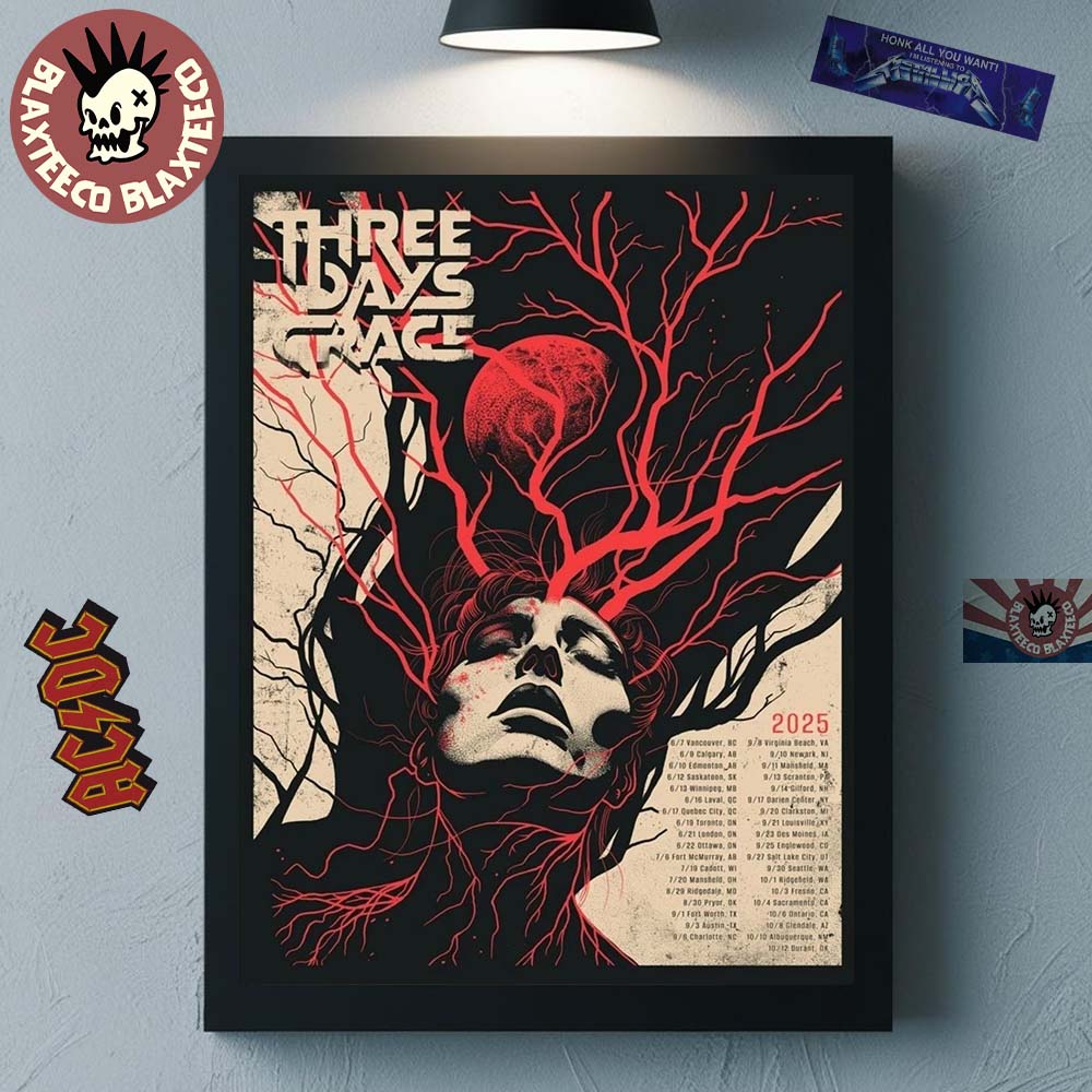 Three Days Grace Alienation 2025 Tour Poster Canvas - Adult & Kids T-Shirts, Sweatshirts & Hoodies apparel design preview 1