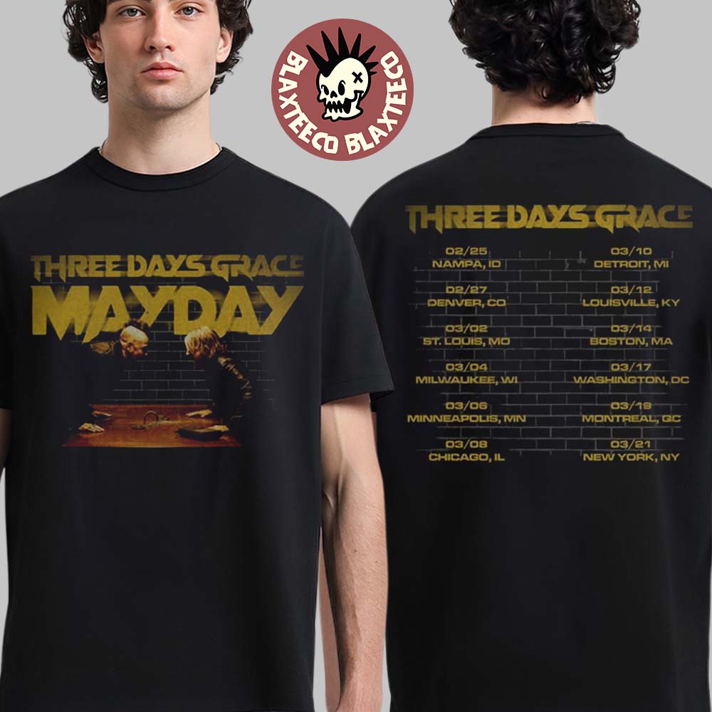 Three Days Grace Alienation 2026 Tour Merch Mayday - Adult & Kids T-Shirts, Sweatshirts & Hoodies apparel design preview 1
