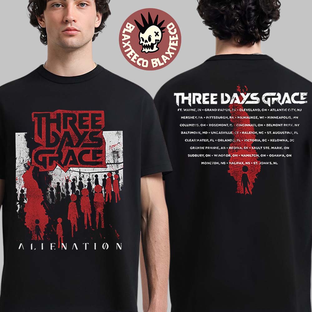 Three Days Grace Alienation 2026 Tour North America - Adult & Kids T-Shirts, Sweatshirts & Hoodies apparel design preview 1
