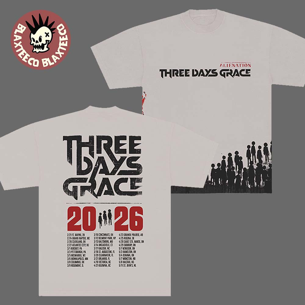 Three Days Grace Alienation 2026 Tour North America - Adult & Kids T-Shirts, Sweatshirts & Hoodies apparel design preview 1
