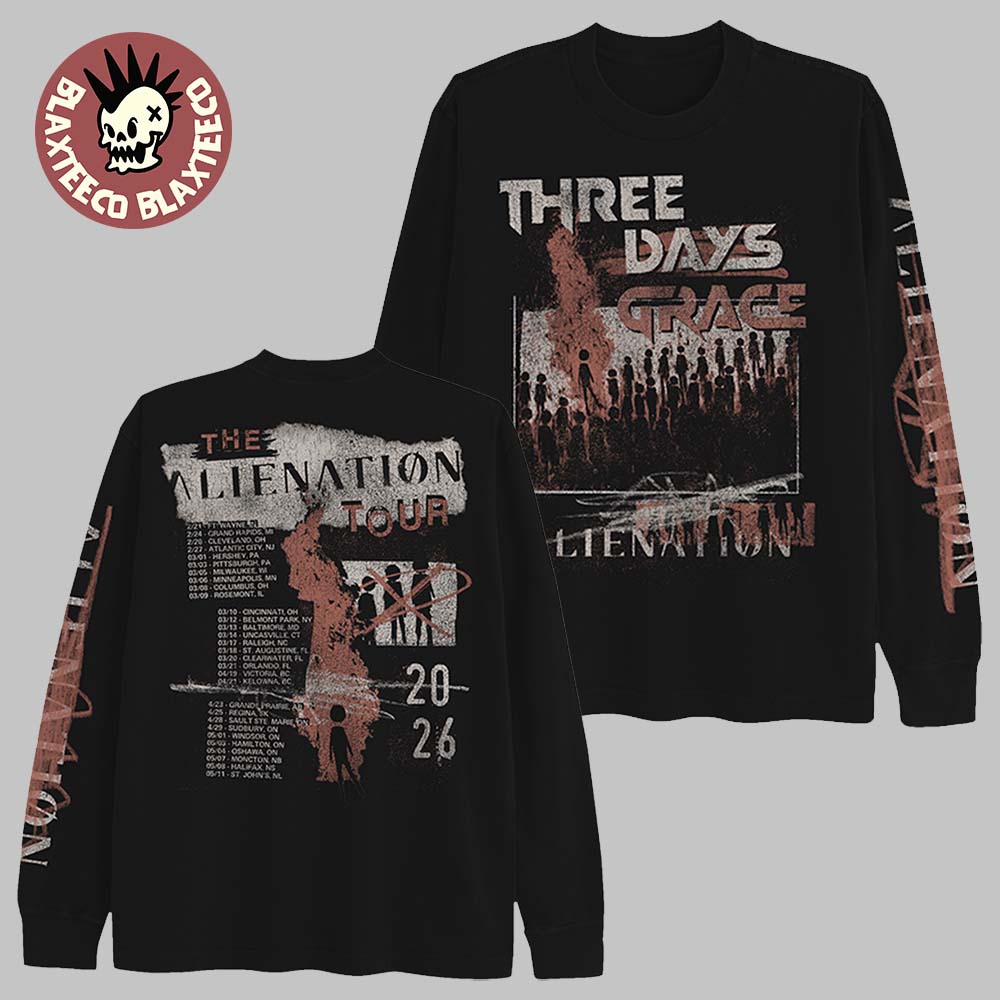 Three Days Grace Alienation 2026 Tour North America - Adult & Kids T-Shirts, Sweatshirts & Hoodies apparel design preview 1