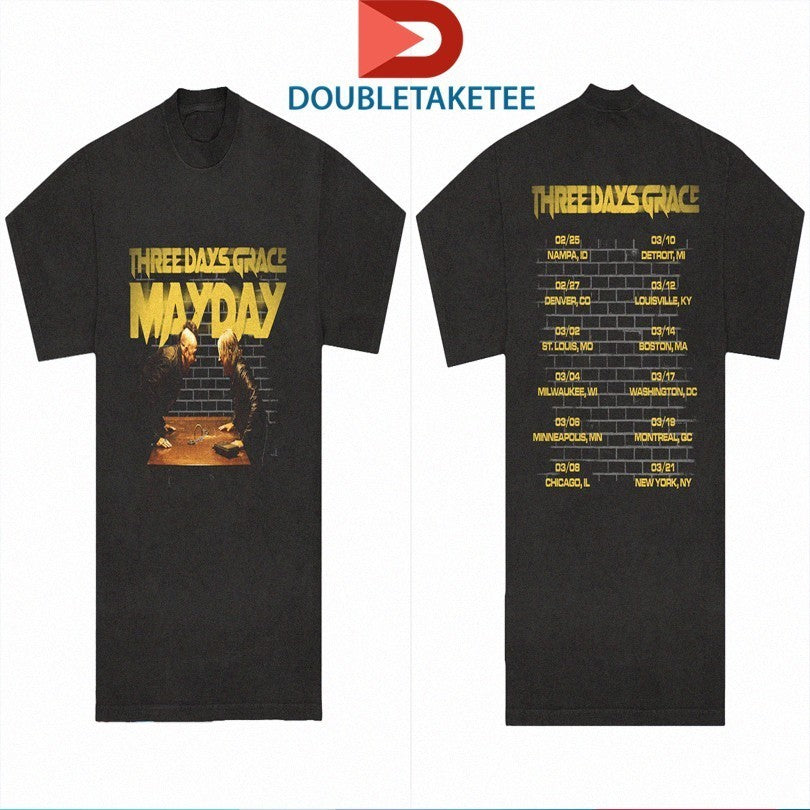 Three Days Grace Mayday Tour 2025 Dates - Adult & Kids T-Shirts, Sweatshirts & Hoodies apparel design preview 1