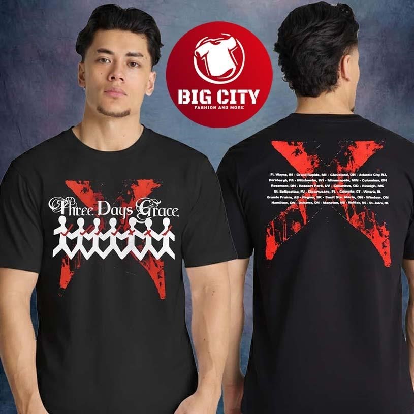Three Days Grace Tour 2026 Two X Sided - Adult & Kids T-Shirts, Sweatshirts & Hoodies apparel design preview 1