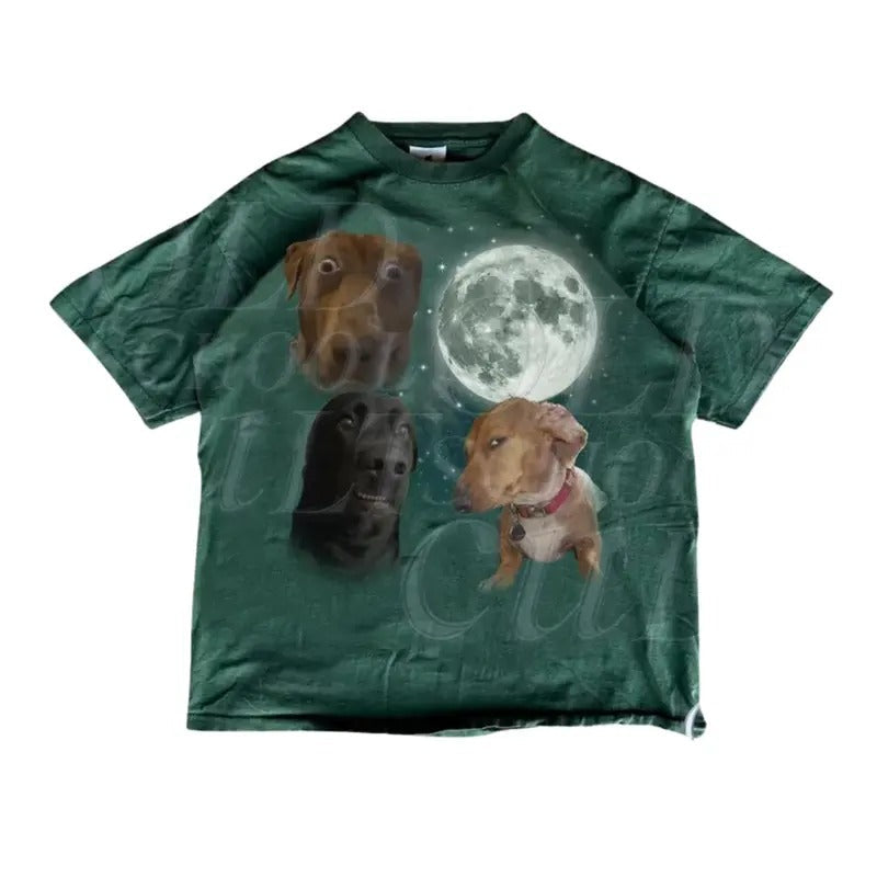 Three Dog Meme Moon Funny Galaxy Party Lovers Dogs - Adult & Kids T-Shirts, Sweatshirts & Hoodies apparel design preview 1