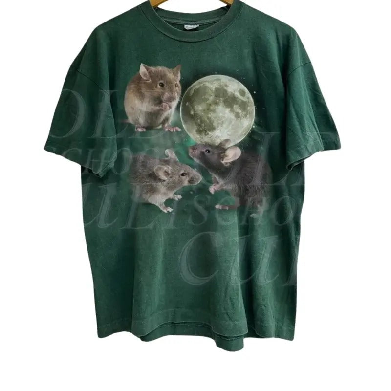Three Mouse Moon Vintage Retro Lovers Rat Cute Funny - Adult & Kids T-Shirts, Sweatshirts & Hoodies apparel design preview 1