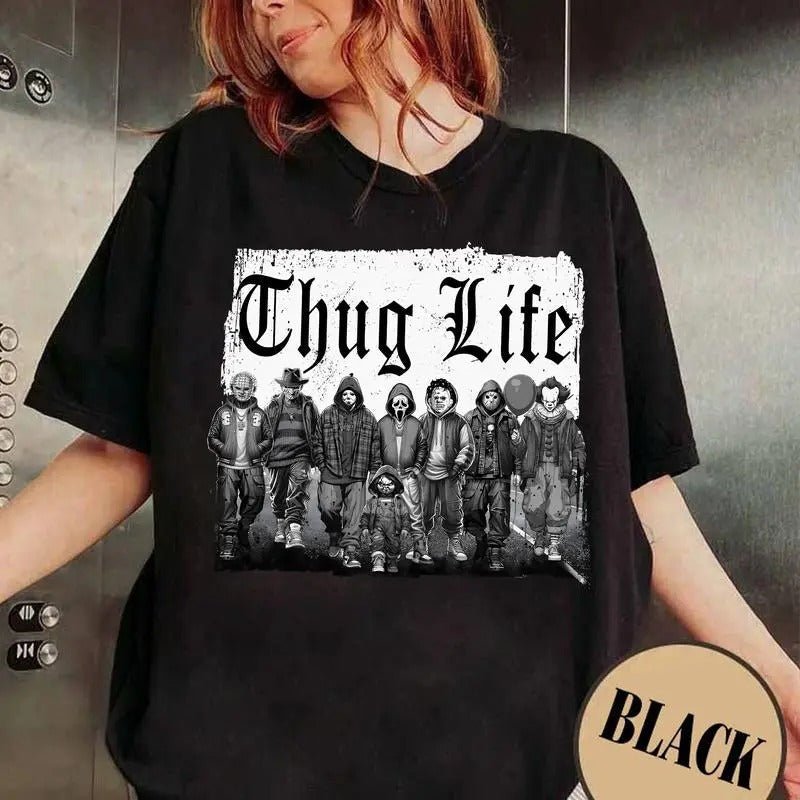 Thug Life Horror Characters Halloween Scary Movie - Adult & Kids T-Shirts, Sweatshirts & Hoodies apparel design preview 1
