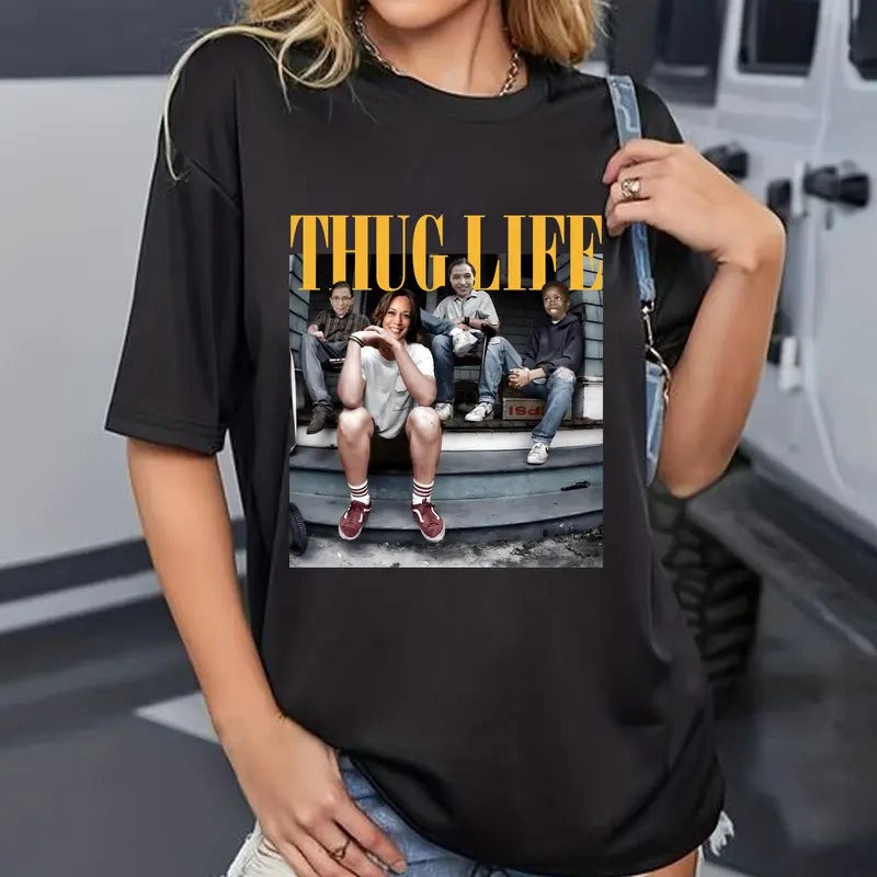 Thug Life Kamala Harris Right Feminism - Adult & Kids T-Shirts, Sweatshirts & Hoodies apparel design preview 1