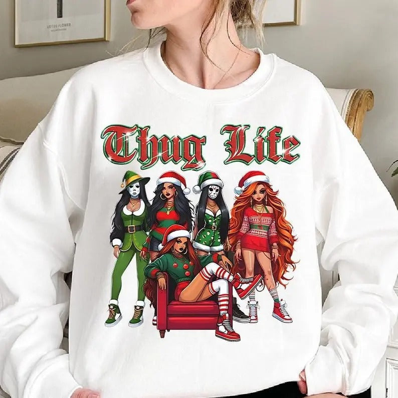 Thug Life Ladie La.Dies Horror Character Xmas Funny - Adult & Kids T-Shirts, Sweatshirts & Hoodies apparel design preview 1