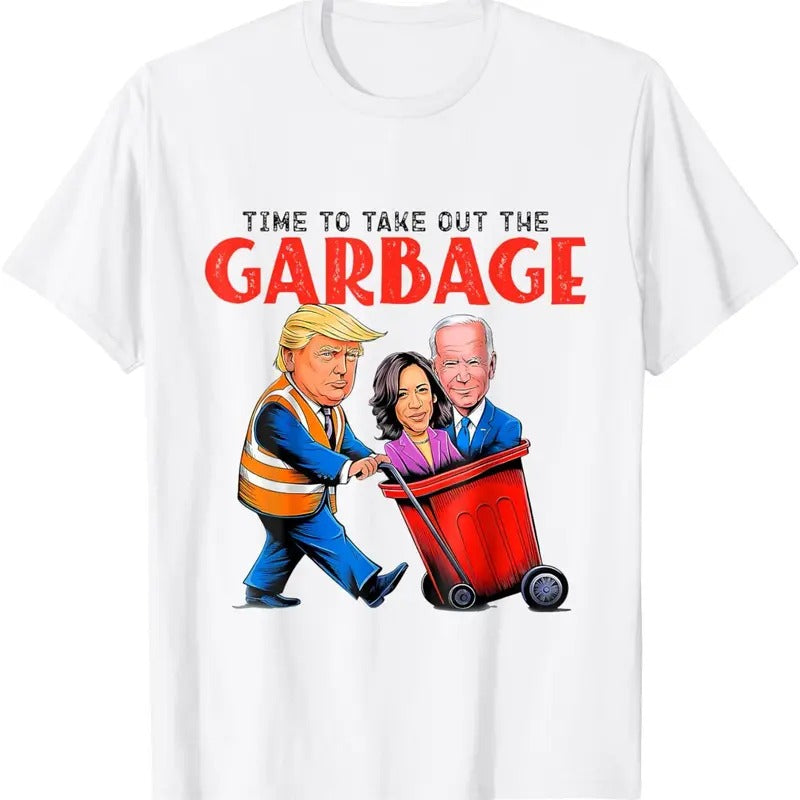 Time Take Out Garbage Funny Trump Supporters Voters - Adult & Kids T-Shirts, Sweatshirts & Hoodies apparel design preview 1
