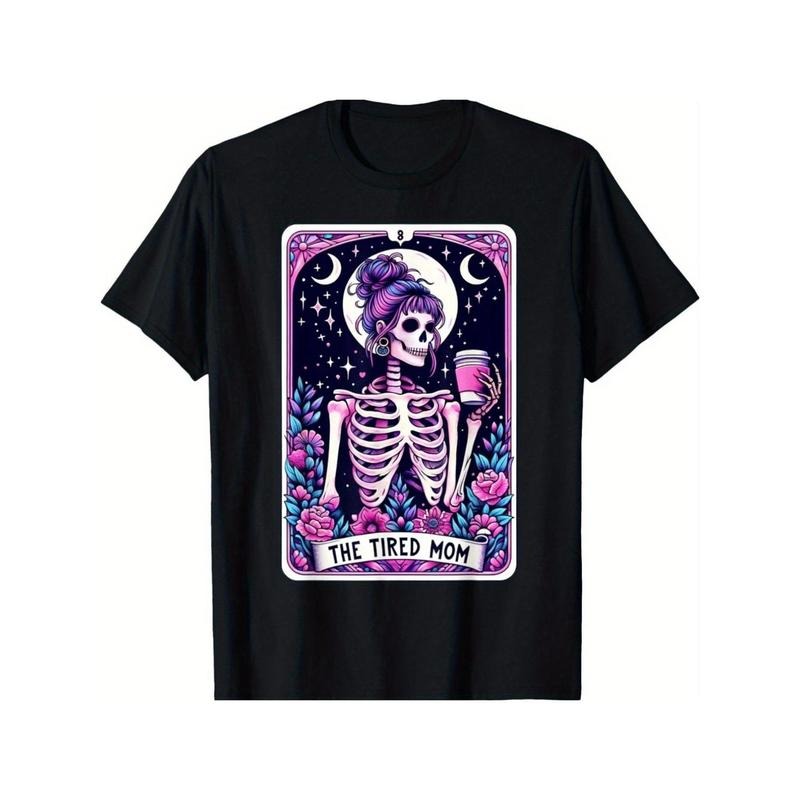 Tired Mom Tarot Skull Coffee 100% Cotton 180g Fabric - Adult & Kids T-Shirts, Sweatshirts & Hoodies apparel design preview 1