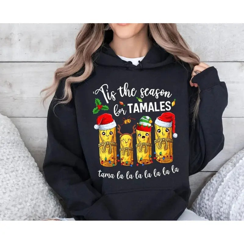Tis Season Tamales Xmas Tama La Mexican Party Family - Adult & Kids T-Shirts, Sweatshirts & Hoodies apparel design preview 1
