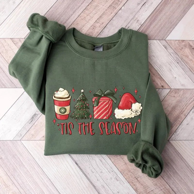 Tis Season Merry Cute Winter Hoodiestyle{N002}2 - Adult & Kids T-Shirts, Sweatshirts & Hoodies apparel design preview 1