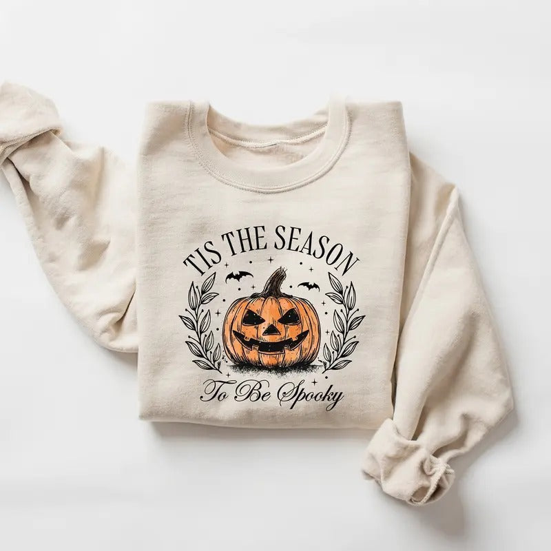 Tis Season Be Spooky Halloween Pumpkin Fall Party - Adult & Kids T-Shirts, Sweatshirts & Hoodies apparel design preview 1