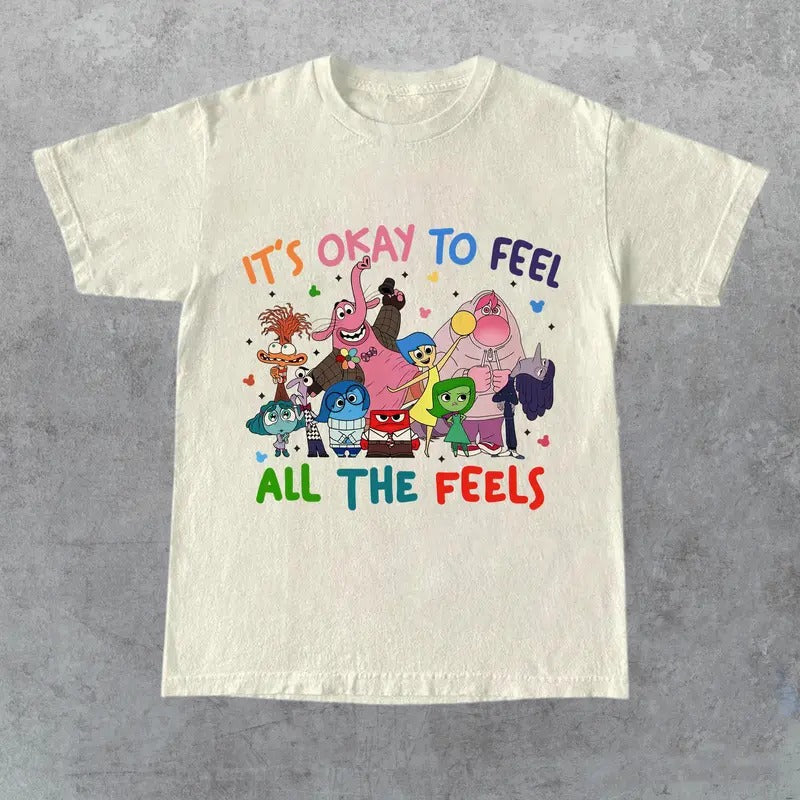 Today I Feel All Feels Inside Out 2 Characters Her - Adult & Kids T-Shirts, Sweatshirts & Hoodies apparel design preview 1
