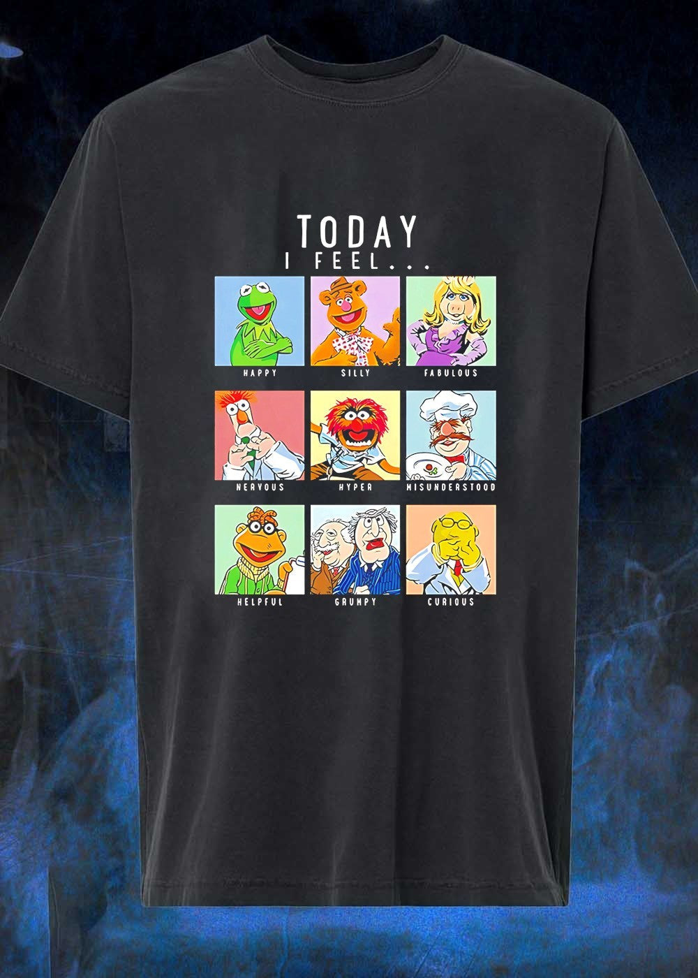Today I Feel Muppet Emotions Grid Graphic - Adult & Kids T-Shirts, Sweatshirts & Hoodies apparel design preview 1