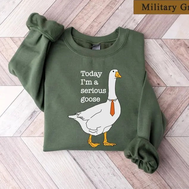 Today I'M Serious Goose Silly Casual Menswear Soft - Adult & Kids T-Shirts, Sweatshirts & Hoodies apparel design preview 1