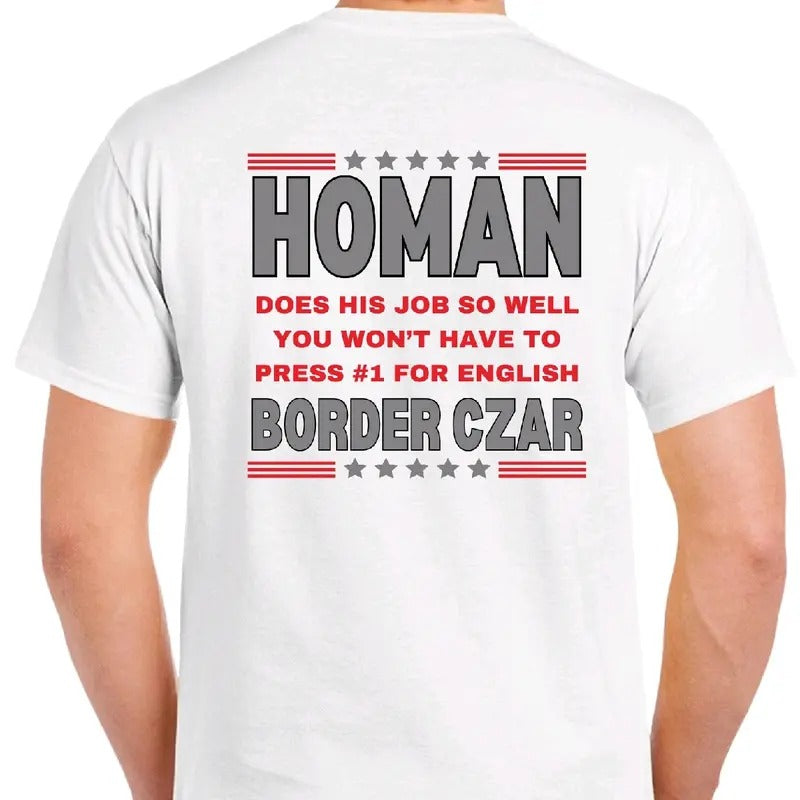 Tom Homan: Border Czar Menswear Cotton Top Sport - Adult & Kids T-Shirts, Sweatshirts & Hoodies apparel design preview 1