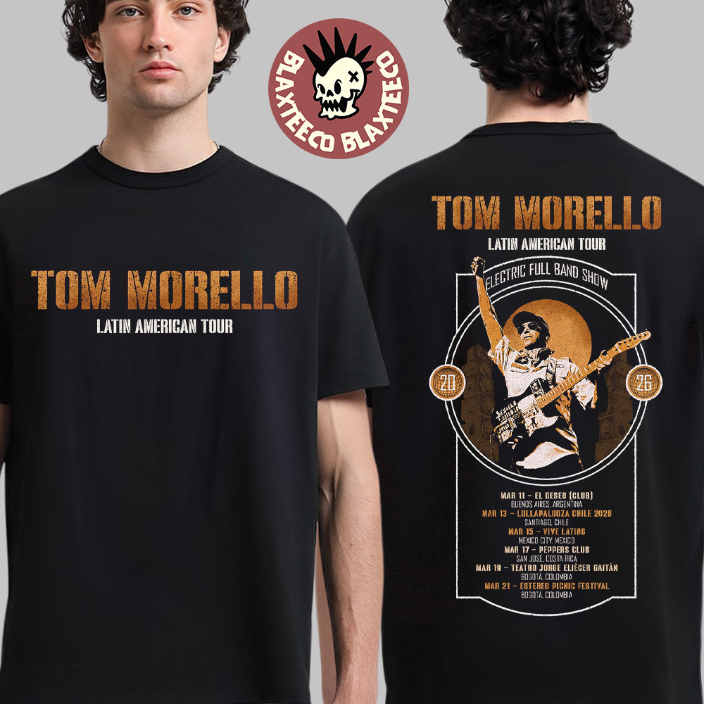 Tom Morello Latin American Tour 2026 Electric Full - Adult & Kids T-Shirts, Sweatshirts & Hoodies apparel design preview 1