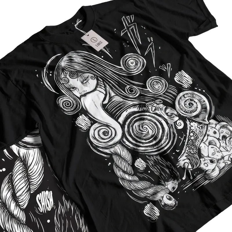 Tomie Junji Ito Uzumaki Horror Anime Manga Japanese - Adult & Kids T-Shirts, Sweatshirts & Hoodies apparel design preview 1