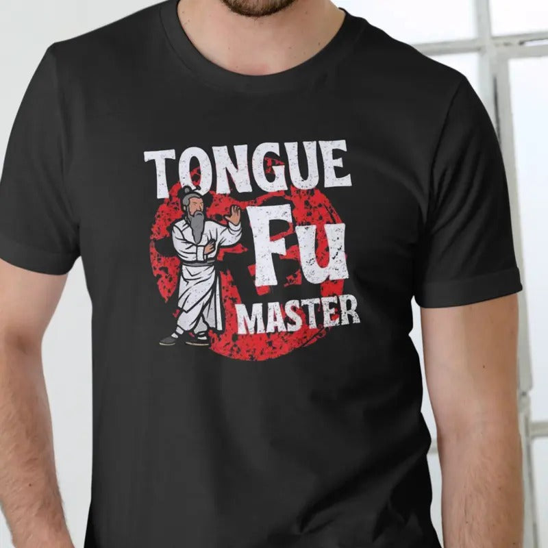 Tongue Fu Master Cotton Text Character Casual - Adult & Kids T-Shirts, Sweatshirts & Hoodies apparel design preview 1