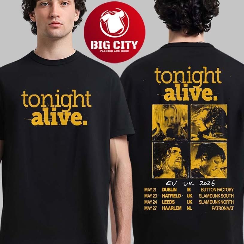 Tonight Alive Europe And UK Tour 2026 Schedule Dates - Adult & Kids T-Shirts, Sweatshirts & Hoodies apparel design preview 1