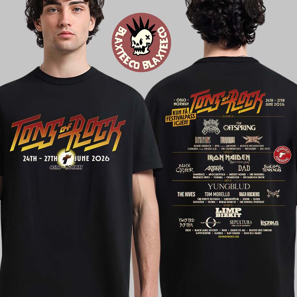Tons Of Rocks 2026 Full Lineup In Oslo Norway From 24 - Adult & Kids T-Shirts, Sweatshirts & Hoodies apparel design preview 1