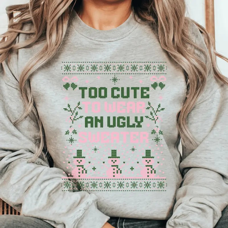 Too CUTE UGLY Relaxed - Adult & Kids T-Shirts, Sweatshirts & Hoodies apparel design preview 1