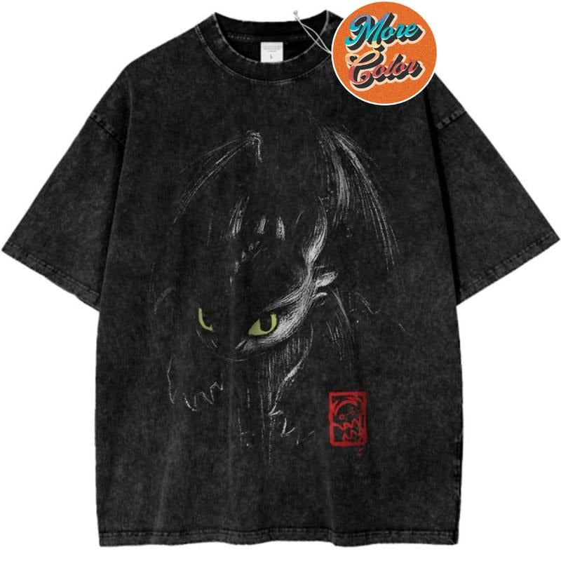Toothless How Train Your Dragon Animated Vintage - Adult & Kids T-Shirts, Sweatshirts & Hoodies apparel design preview 1
