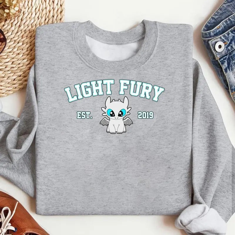 Toothless Light Fury Dragon'S Couple Valentine Casual - Adult & Kids T-Shirts, Sweatshirts & Hoodies apparel design preview 1